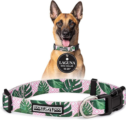 Lucky Love Dog - Adjustable Dog Collar with Easy Click Buckle for Large Ones, Durable, & Comfortable for Male & Female Dogs, Pet Collar for Puppies & Adult Dogs - Laguna, Large