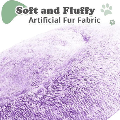 JOLLYVOGUE Dog & Cat Bed, Calming Anti-Anxiety Pet Bed for Small Dogs, Fluffy Donut Cushion for Small and Medium Pets (23")