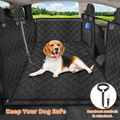 URPOWER Dog Back Seat Extender for Tesla Model Y/Juniper (2025+), Hard Bottom Dog Car Seat Cover Holds 400 lbs, Waterproof Pet Hammock Backseat & Door Protector Dogs Car Bed for Model Y 2026-2020