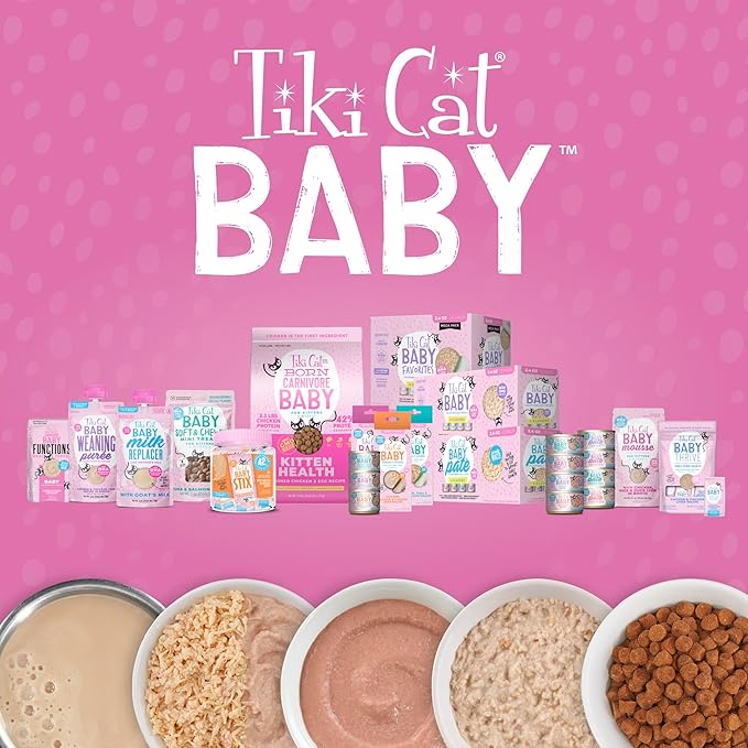 Tiki Cat Baby Stix Wet Cat Treats, Chicken in Creamy Gravy, 0.28 oz. Sachets (42 Count Jar)