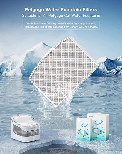 PETGUGU 1 Pack Replacement Filters of Cat Water Fountain for PF1/PF1L, Automatic Pet Fountain Filter Set Special (1 Pcs)