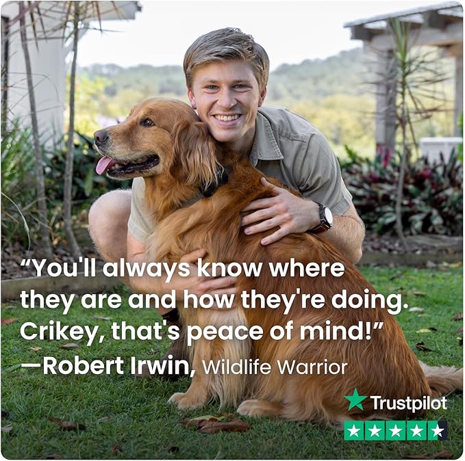 Tractive GPS Dog Tracker (2025 Release) Real-time Pet Location Tracker | Health & Wellness Alerts | Virtual Fence for Dogs | Bark Monitoring (Brown w/Olive Cover)