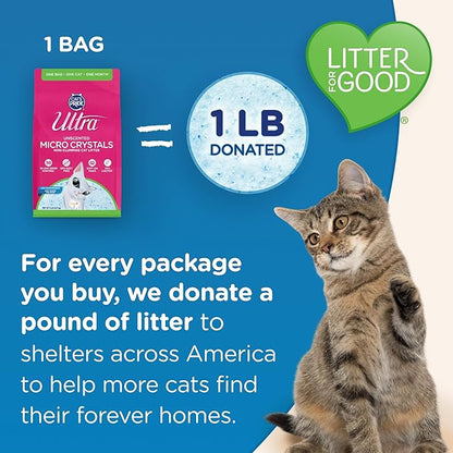 Ultra Micro Crystals Premium Cat Litter - 99.9% Dust Free, Soft on Paws, Fragrance Free - 15 Lbs. Total (3pk of 5 Lbs.)
