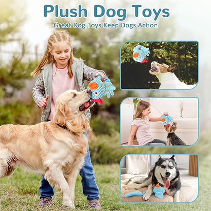 Fuufome Squeaky Dog Toys for Medium and Small Dogs-Interactive Tug of War Toy for Puppy Teething,Great Plush Dog Toy for Dogs to Keep Them Busy