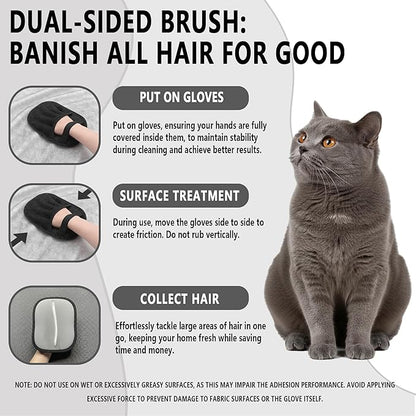 Yummy Love Pet Hair Removal Glove for Dogs & Cats, Five-Finger Electrostatic Glove for Clothes, Couch,Carpets, Car Seat, Individually Wrapped 1 Pack Black, L