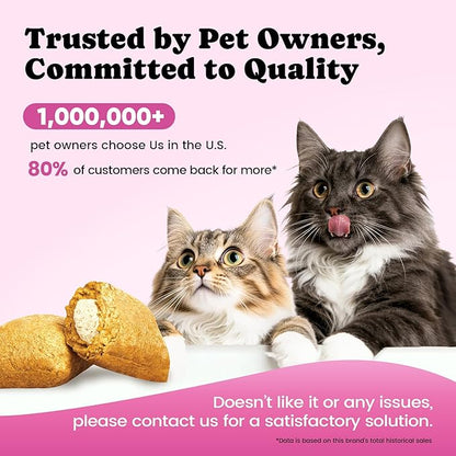 Hairball Treatment for Cats-Natural Coconut & Fish Oils for Smooth Passage & Relief，Cat Hairball Remedy Treats with Fiber & Enzymes Support Skin & Coat，Gut & Digestion Health , Chicken(60-Day Supply)