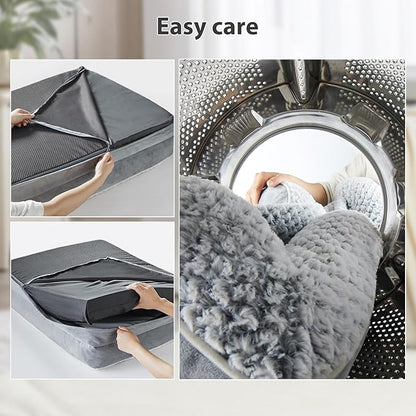 LEXTRO Orthopedic Dog Bed for Medium Dogs, Egg Crate Foam Bed for Medium Dogs, Equipped with Removable Waterproof Pillow Cover and Anti-Slip Bottom, Pet Bed