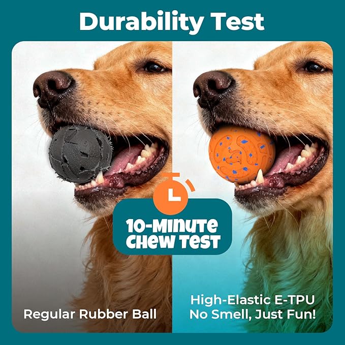 Smart Interactive Dog Toy Ball – Automatic Moving, Bouncing & Rolling, 3 Modes, Chew-Proof E-TPU Shell, Waterproof, Rechargeable,Dog Ball for Medium and Large Dogs, Orange