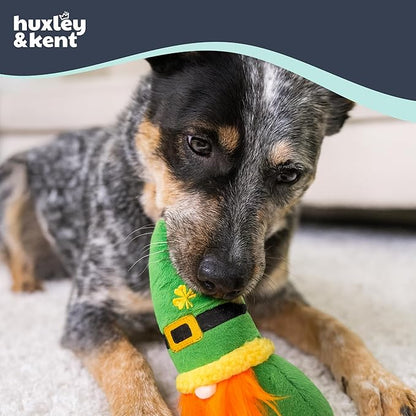 Huxley & Kent Funny Dog Toy w/Squeaker – St. Patrick's Day Power Plush Squeaky Dog Toys for Small, Medium & Large Dogs – Soft Stuffed Animal for Indoor Play & Fetch - Fetchies® Lucky Gnome, One Size