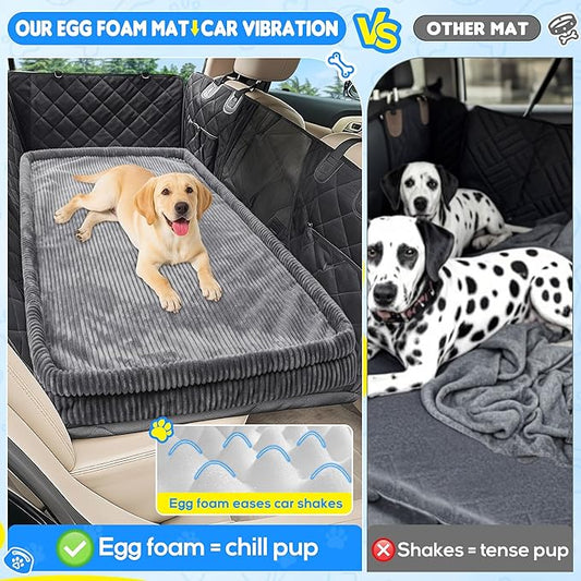 Dog Car Bed, Non-Slip Backseat Extender Pet Mat, Removable Washable Dog Bed for SUVs, Sedans & Trucks, Anti-Slip Travel Bed for Dogs, Easy Clean & Scratch-Proof & Comfort (56"x28.7")