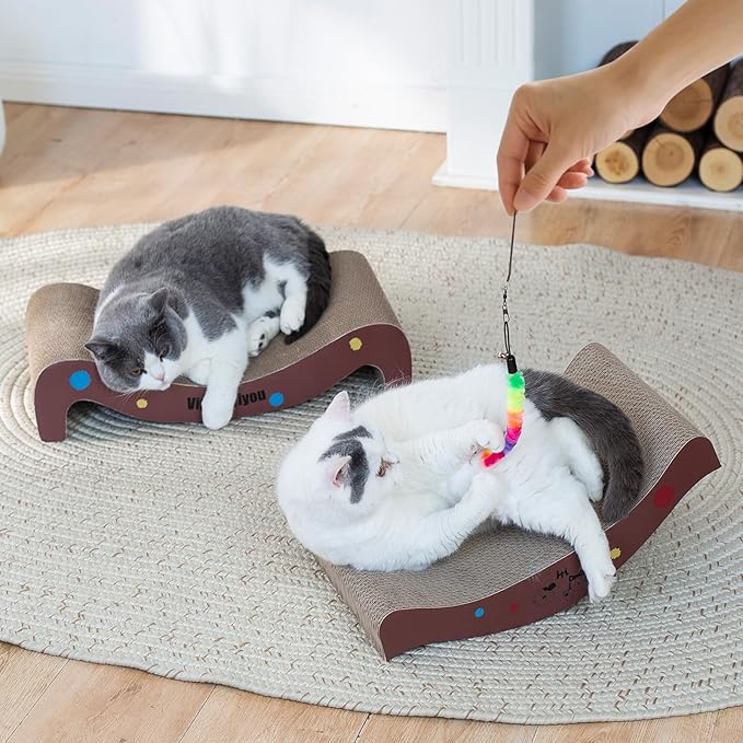 Cat Scratcher Cardboard Scratch Pad for Cats Infinity Scratchers for Indoor Cats Kitten Scratching Post as Beds Board & Furniture Reversible Couch