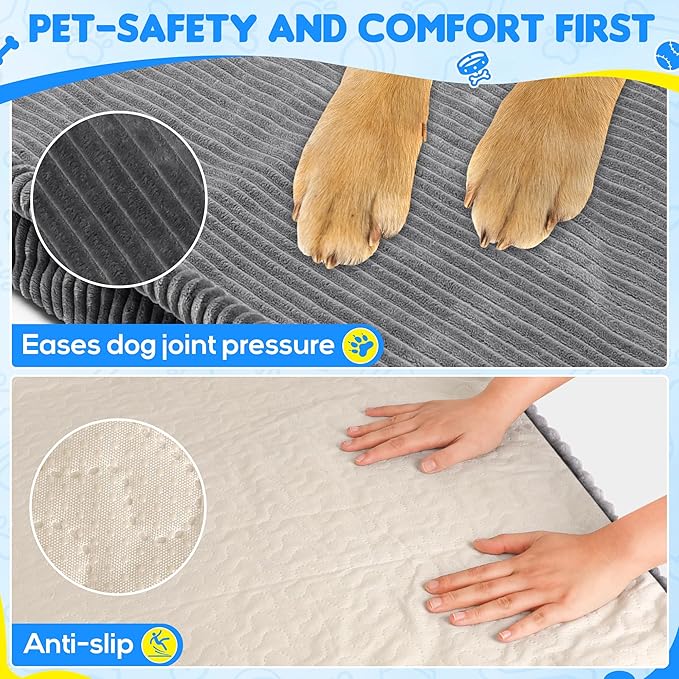 Dog Car Bed, Non-Slip Backseat Extender Pet Mat, Removable Washable Dog Bed for SUVs, Sedans & Trucks, Anti-Slip Travel Bed for Dogs, Easy Clean & Scratch-Proof & Comfort (XL（56" Lx28.7 M×2" H)