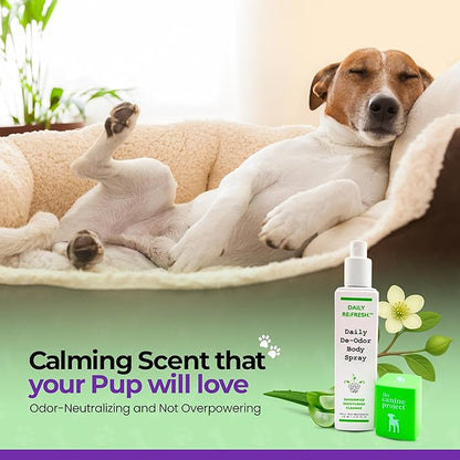 The Canine Project Luxury Daily Dog Deodorant & Grooming Spray – Long-Lasting, Odor Eliminating Pet Deodorizer Spray for Dogs’ Coat & Skin – Gentle & Clean, Irresistible Fresh Spa Scent 5.07 Fl oz.