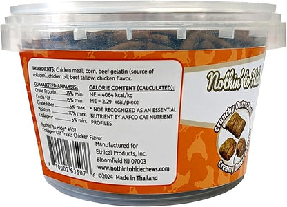 Fieldcrest Farms Nothin’ to Hide Collagen Cat Treats – Crunchy & Creamy Cat Snacks, High-Protein Healthy Treats for Skin, Coat & Joint Support, Chicken Flavor, 8 oz. Resealable Tub (Pack of 4)