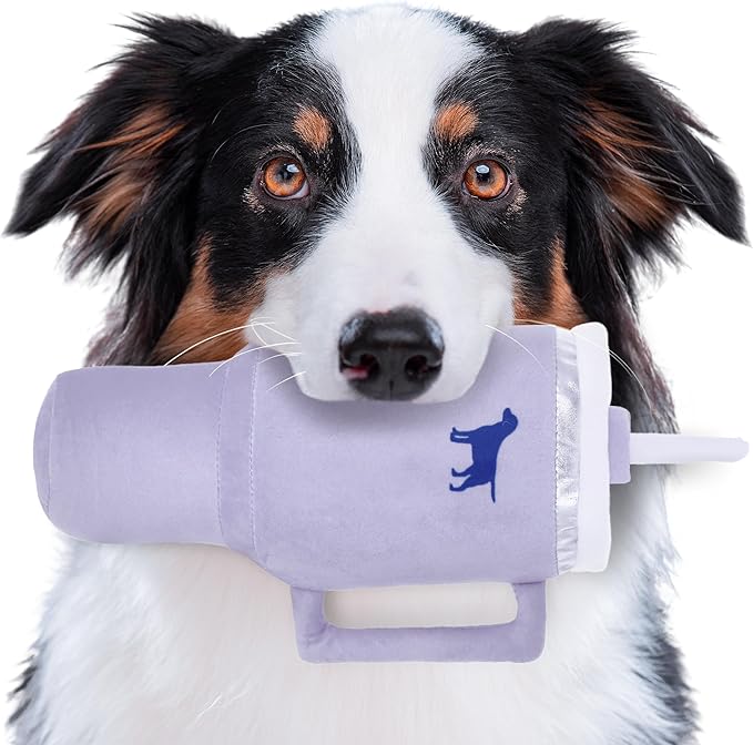 Pup Cup Tumbler Dog Toy – Cute Girl Dog Toy, Valentines & Birthday Gift, Interactive Squeaker, Fun Puppy Present (Lavender Purple)