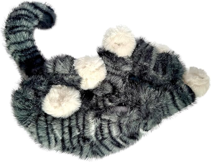 Calmeroos Plush Heartbeat Toys - Calming Separation Anxiety Relief Toys for Puppies and Kittens - Heartbeat Simulator in a Soft Comforting Pillow Pet Plush for Dogs and Cats (Grey Stripe)