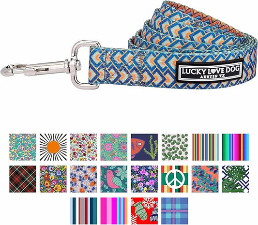 Lucky Love Dog Leash – Soft, Durable, and Comfortable Leash with Vibrant Patterns – Stylish and Long Lasting for Small Male and Female Dogs – Murphy, Small