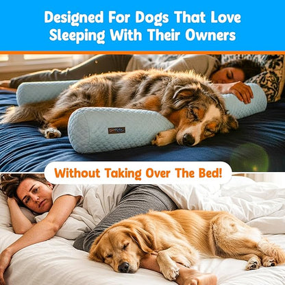 Does Your Dog Love You a Little Too Much at Night? Try Denmate:The First On-Bed Dog-Bed Designed to stabilize Nighttime Movement & Improve Dog & Owners Sleep. Machine Washable. Sleep Better Together