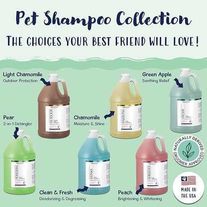 Bobbi Panter Dog Shampoo - Made in USA - All Natural Formula for Itch Relief & Soothing Skins, Concentrated 16:1 for Professional Groomers - Green Apple Scent, 1 Gallon