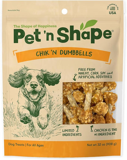 Pet 'n Shape Chik 'N Rice Dumbbells - All Natural Dog Treats, Chicken, 32 oz