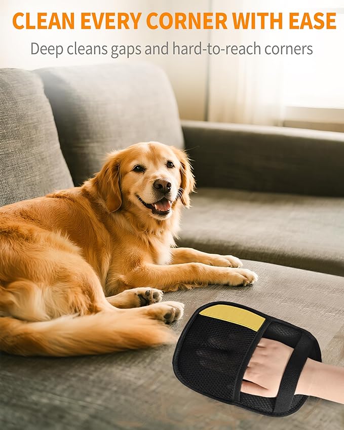 2-Pack Pet Hair Removal Glove for Dogs & Cats, Newly Upgraded Electrostatic Pet, Reusable Pet Hair Remover Tool for Clothing, Couch, Carpet, Car Seat