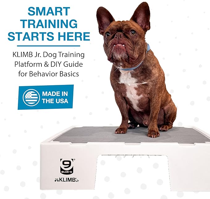 Blue-9 KLIMB Jr. Professionally Designed Dog Training Platform and DIY Guide for Behavior Basics, Made in The USA, White