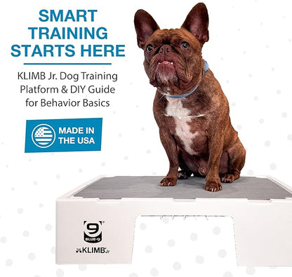 Blue-9 KLIMB Jr. Professionally Designed Dog Training Platform and DIY Guide for Behavior Basics, Made in The USA, White