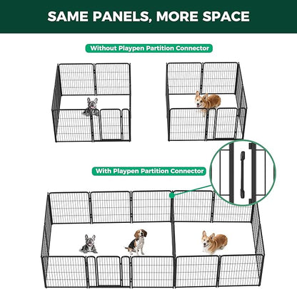 FXW Homeplus Unleashed Indoor Dog Playpen - Stress-Free and Safe Play, Heavy Duty 32 Inch 16 Panels Dog Pen with Connectors (Pack of 2) for Small and Medium Dogs, Black│Patented