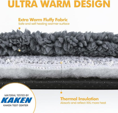 Self Warming Cat Bed Self Heating Cat Dog Mat 29.1 x 18.9 inch Extra Warm Thermal Pet Pad for Indoor Outdoor Pets with Removable Cover Non-Slip Bottom Washable Non Electric