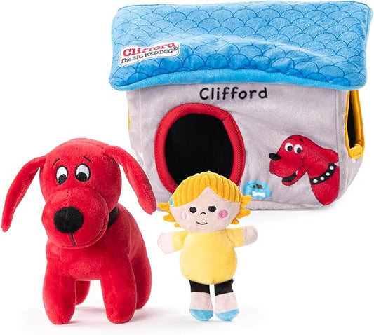 Plush Squeaky Dog Toy – Soft Crinkle Dog Toy with Squeaker for Small Dogs and Puppies –Puppy Plush Chew Toys, Cute Toys for for Puppies with Squeaker (Cozy House)