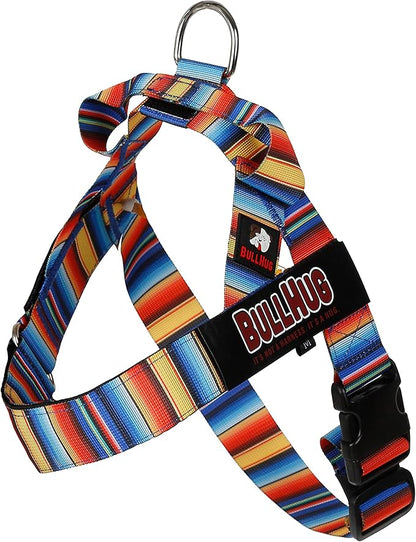 BULLHUG Adjustable Dog Harness– No Pull, No Choke – for English Bulldogs, French Bulldogs, Pugs & Broad-Chested Breeds – Easy, Safe Walks (Fiesta, Medium)