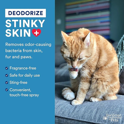 SkinSmart Antimicrobial Wound Care for Pets, Hypochlorous Acid Removes Bacteria to Promote Healing and Relieves Itch, Safe if Licked, 8 Ounce Spray Bottle