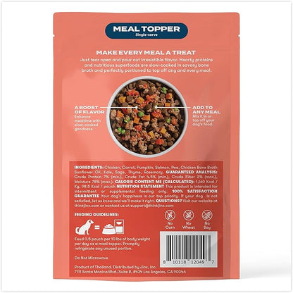 Jinx Salmon Grain Free Wet Dog Food Toppers, Meal or Mix with Dry Dog Food, Made with Real Salmon & Chicken, Bone Broth, No Fillers, Puppy, Adult, Senior, 3oz, 8 Pack