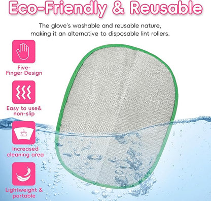 Thickened Ectrostatic Pet Hair Removal Glove for Cat & Dog, Upgraded Five-Finger Reusable Magic Brush Pet Hair Remover Tool for Couch, Clothing, Carpet & Car Seat, Cat Grooming Gloves