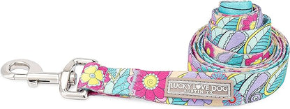 Lucky Love Dog Leash, Beautiful Flower Pattern Female Dog Leash for Large Dogs, Durable & Long Lasting, Caroline, Small