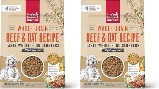 The Honest Kitchen Whole Food Clusters Whole Grain Beef & Oat Dry Dog Food, 1 lb Bag (Pack of 2)