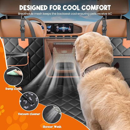 IJVAE Truck Back Seat Extender for Dogs Hard Bottom Holds 500lbs,Dog Car Seat Cover for Back Seat, Waterproof and Can be stored Dog Hammock for Car SUV