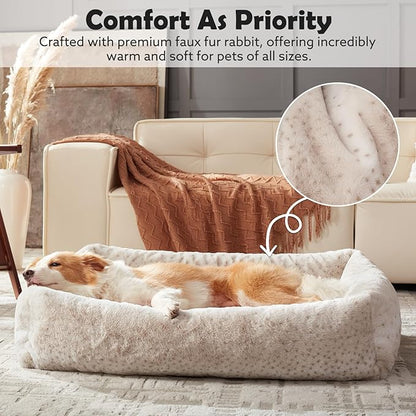 JOEJOY Small Dog Bed for Small Dogs, Washable Orthopedic Premium Soft Corduroy Fleece Pet Bed with Removable Zipper Cover, Cute Calming Puppy Bed with Non Skid Bottom