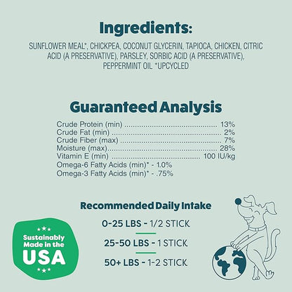 Shameless Pets Chicken & Mint Dental Chews for Dogs, 32 Chews - Natural Dog Teeth Cleaning Treats with Fresh Breath Benefits | Grain-Free Dental Sticks for Small, Medium & Large Dogs