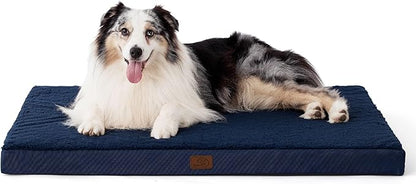 Bedsure XL Dog Bed for Crate - Large Comfy Flat Pet Beds with Removable Washable Cover, Orthopedic Egg Crate Foam Crate Mat, Suitable for Pet Up to 90 lbs