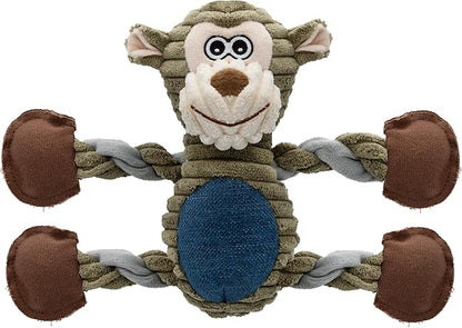 BUYPOW Dog Toys for Large Dog - Plush Squeaky Medium & Small Dog Toys - Stuffed Animals Puppy Toys - Funny Cute Dog Toys for Dog Birthday Presents (Monkey)