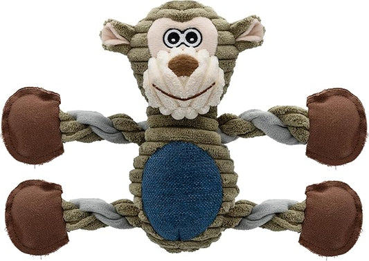 BUYPOW Dog Toys for Large Dog - Plush Squeaky Medium & Small Dog Toys - Stuffed Animals Puppy Toys - Funny Cute Dog Toys for Dog Birthday Presents (Monkey)