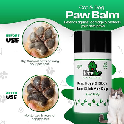 Dog Paw Balm for Dogs & Cats – Elbows, Nose and Paw Protector – Only 8 Vegan Ingredients, All-Weather Protector, Dog Nose Balm (2.6 oz)