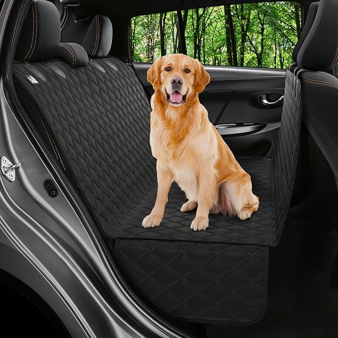 Petloox XL Dog Car Seat Cover for Back Seat, Waterproof Hammock for Car, SUV & Truck, Non-Slip Backseat Cover for Dogs, Heavy-Duty Dog Hammock Style Seat Protector Pets, Easy to Install & Clean
