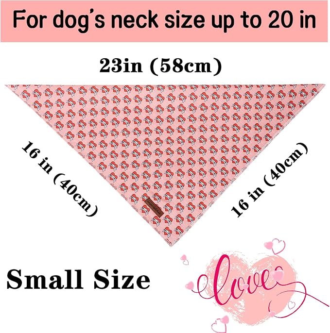 Unique Style Paws Valentiene's Day Dog Bandana Heart Print Cotton Dog Bandanas Bandana for Small Medium Large Dogs New