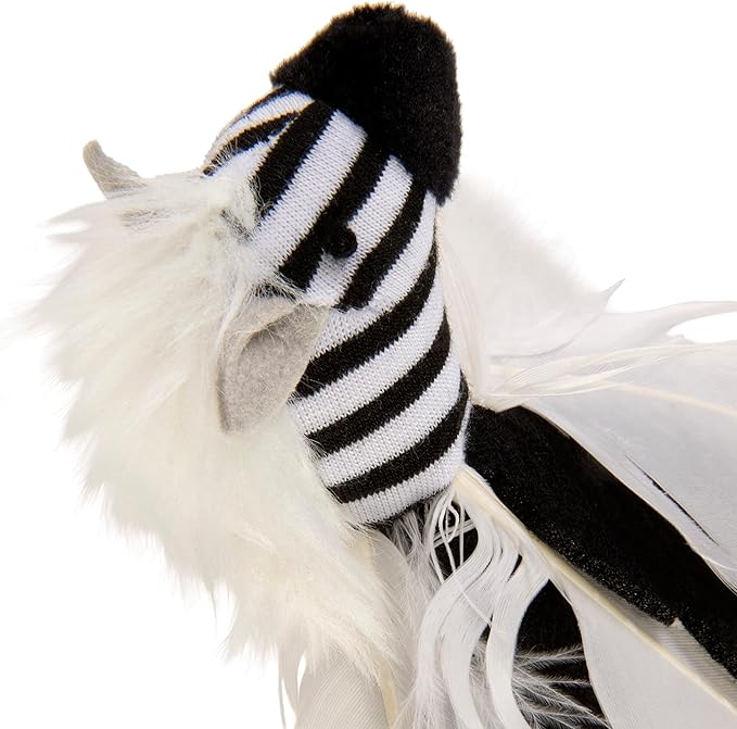 Instincts by SmartyKat HappyNip Zingy Zebra Feathered Toss & Chase Interactive Cat Toy, Contains Catnip & Silvervine - White/Black, One Size