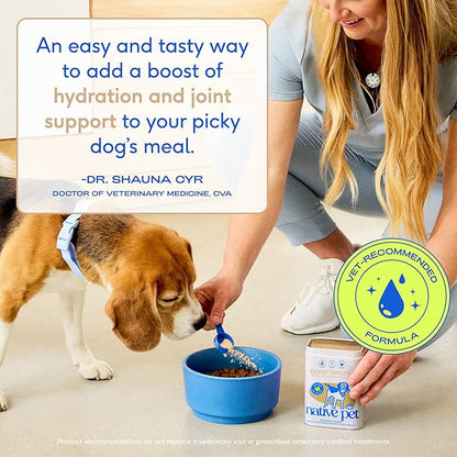 Native Pet Bone Broth for Dogs and Cats - Turkey Bone Broth Powder Dog Food Toppers for Picky Eaters - Provides Extra Nutrition for Joint Strength, Immune Support & Heart Health - 192 Scoops