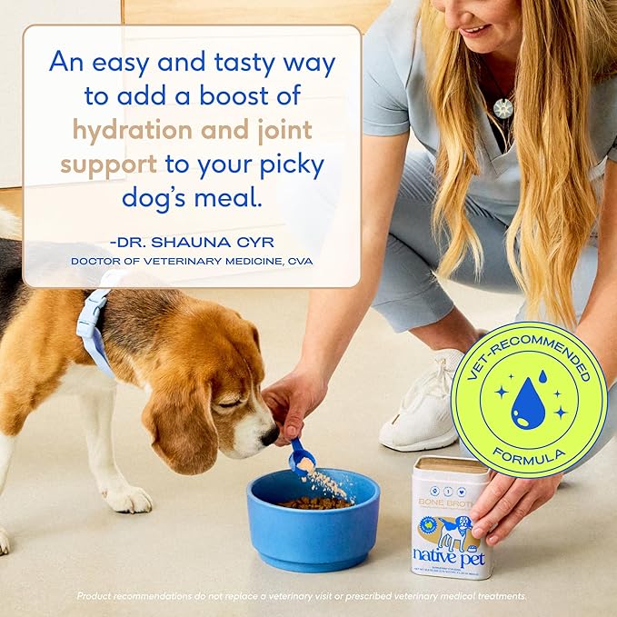 Native Pet Bone Broth for Dogs and Cats - Turkey Bone Broth Powder Dog Food Toppers for Picky Eaters - Provides Extra Nutrition for Joint Strength, Immune Support & Heart Health - 96 Scoops
