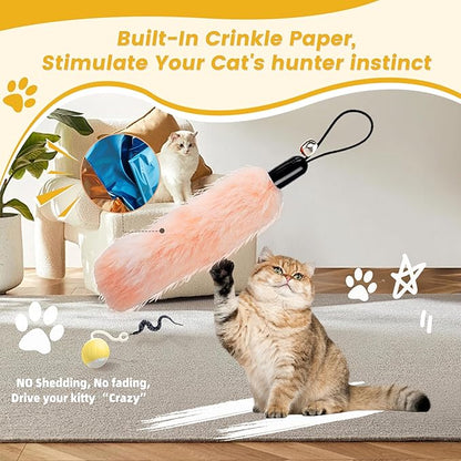 AAA AMUSANG Interactive Cat Toys - Cat Ball Toy Accessory with Fish Toys and Worm Toys, Automatic Kitten Toy Refills for Cats to Chase and Motion Activated