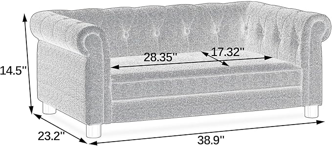 KEIKI Dog Bed for Medium and Large Dogs, Elevated Pet Sofa Bed, Durable Elevated Dog Couch with Legs, 39" Pet Bed for Dogs, Dark Brown